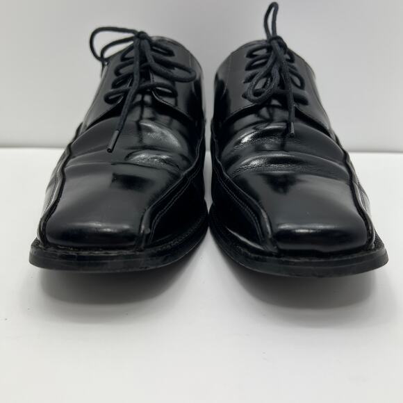 Giorgio Venturi 6214 Black Leather Upper Square Toe Derby Mens 7.5 Dress Shoes* - Picture 2 of 8